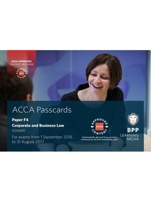cover image of ACCA F4 Corporate and Business Law (Global) (2016)